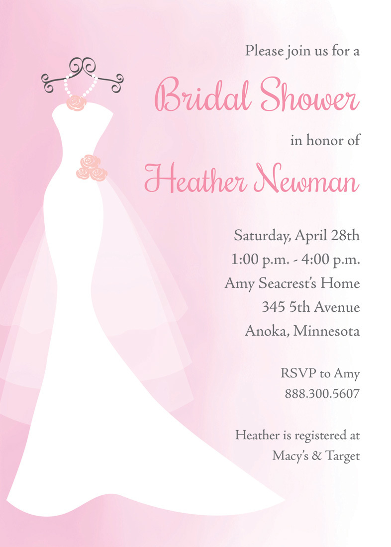 Pink Watercolor Wash Bridal Shower Invitations