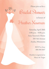 Coral Watercolor Wash Bridal Shower Invitations