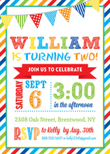 Bright Multicolored Stripes Jumping Kids Fill-in Invitations