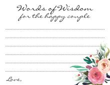 Watercolor Floral Bouquet Script Couple Advice Cards