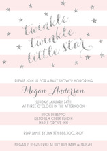 Pink Stripes Watercolor Flowers Shower Invitations