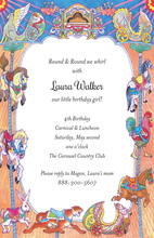 Circus Elements Carousel Invitations