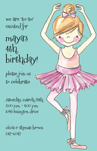 Pink Ballerina Girl Invitations