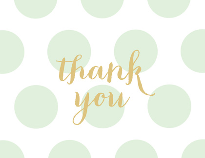 Light Blue Dots Gold Glitter Graphic Thank You Note