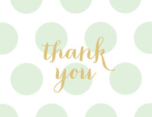 Mint Polka Dots Gold Glitter Graphic Thank You Note