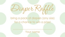 Watercolor Leaves Diaper Raffle Card