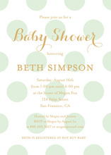 Mint Polka Dots Gold Glitter Graphic Invites