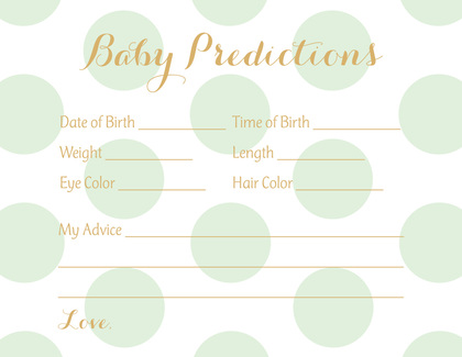 Mint Polka Dots Baby Shower Price Game