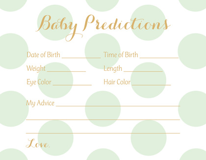 Mint Polka Dots Raffle Cards