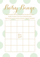 Mint Polka Dots Baby Bingo Game Cards