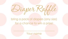 Pink Watercolor Wash Baby Raffle Cards