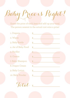 Pink Polka Dots Raffle Cards