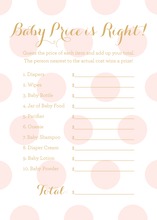 Pink Polka Dots Baby Shower Price Game