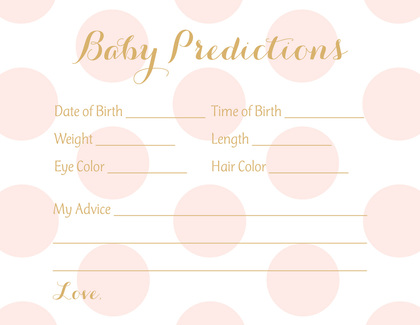 Light Blue Polka Dots Baby Prediction Cards