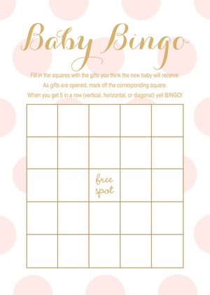 Mint Polka Dots Baby Bingo Game Cards