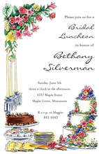 Simplified Wedding Cake Floral Decoration Invitations