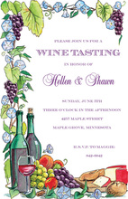 Watercolor Wine and Dine Invitations