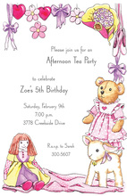 Nursery Chair Pink Crosshatch Invitation