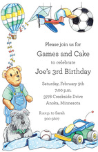 Blue Crib Toys Kids Animal Invitations