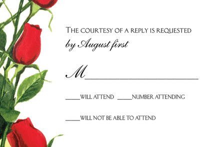 Red Rose Blooms Assortment Invitations