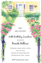 Front Walk Garden Porch Scene Invitations