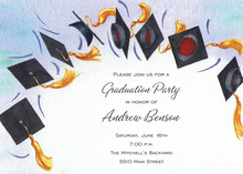 Flying Graduation Hat Toss Invitations