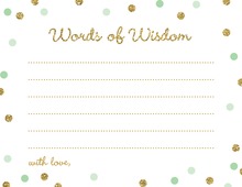 Gold Glitter Graphic Mint Dots Advice Cards