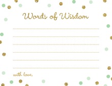 Gold Glitter Graphic Dots Mint Advice Cards