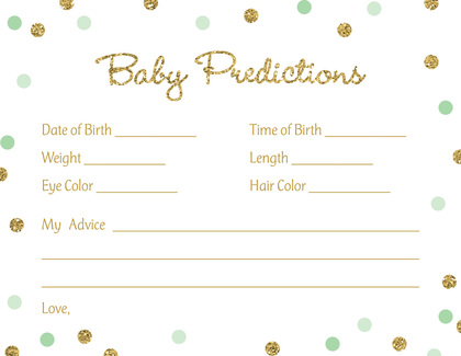 Gold Glitter Graphic Mint Dots Fill-in Invitations