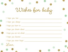 Gold Glitter Graphic Mint Dots Baby Wishes