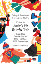 Everywhere Superheroe Kids Invitations