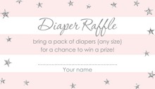 Pink Watercolor Wash Baby Raffle Cards