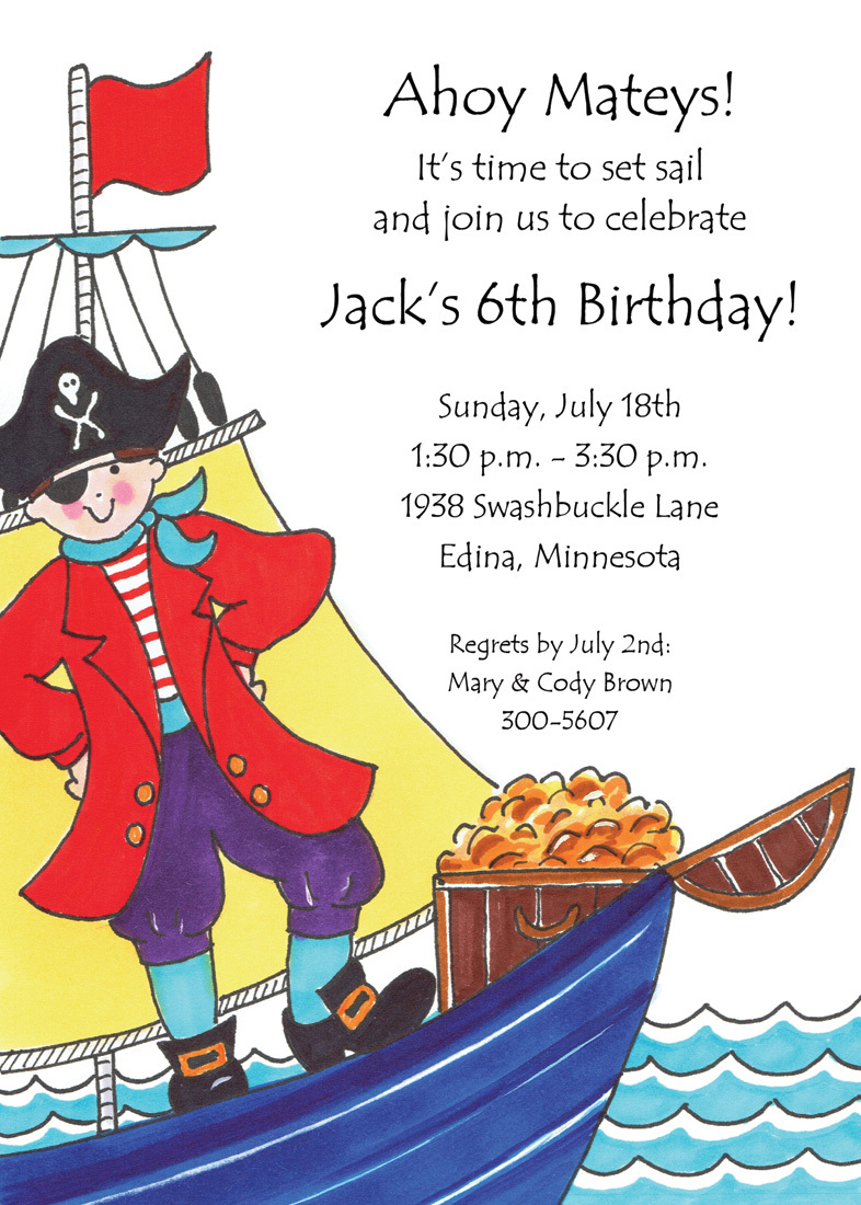 Pirate Invitation Cards Children's Birthday Birthday Invitations Kids Treasure 