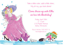 Dress Up Make Up Girl Birthday Invitations