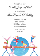 Gymnasts Balance Beam Invitations