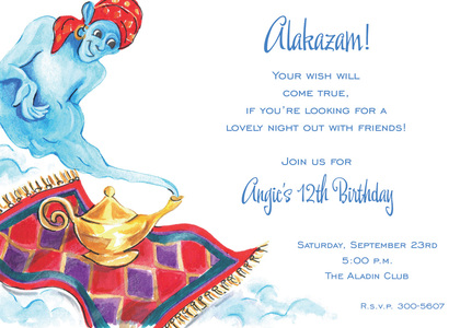 Flying Whimsical Genie Invitations