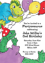 Dinosaur Party Balloons Invitation