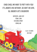 Smiling Red Choo Choo Train Invitations