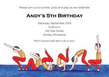 Boy Gymnastics Invitations