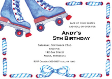 Blue Roller Skates Invitations