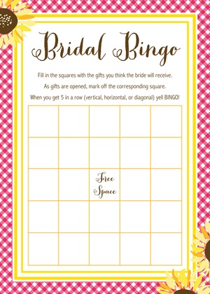 Sunflower Oilcloth Bridal Shower Invitations