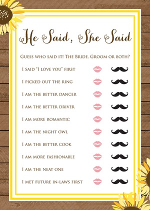 Sunflower Wood Bridal Note