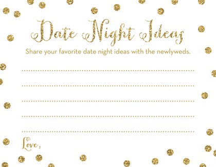 Gold Glitter Graphic Dots Bridal Knowledge Game