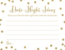 Gold Glitter Graphic Dots Date Night Idea Cards