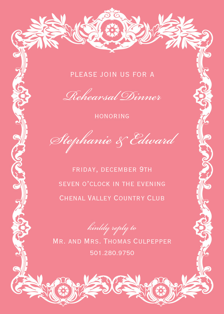 Ballet Pink Luxury Royal Frame Invitations