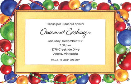 Bright Bauble Ornaments Invitation