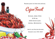 Red Crawfish Peel Border Invitation