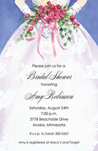 Spring Fling Wedding Gown Bridal Shower Invitations