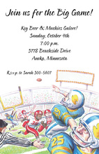 Football Stripes Red Blue White Background Invitations