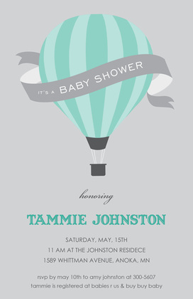 Baby Girl Balloon Shower Invitations